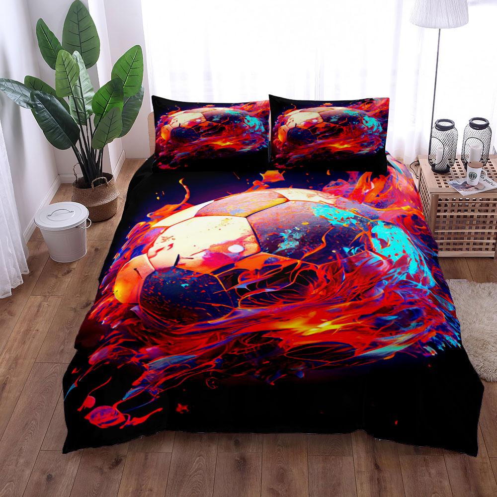 Комплект постельного белья Passate Soccer Ball Duvet Cover King Queen Double Full Twin Single Size Boys 140x200cm black ZbrFive