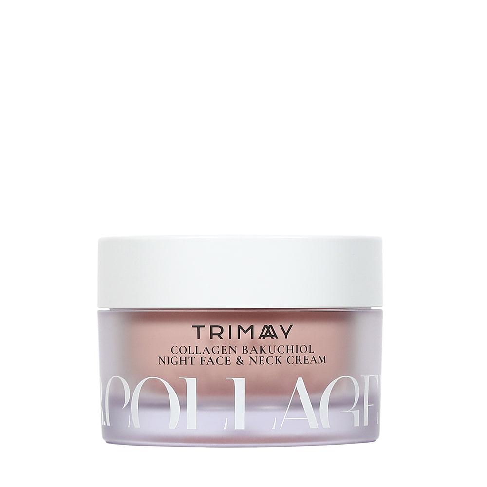 Ночной крем для лица и шеи с коллагеном и бакучиолом 50 г white Trimay