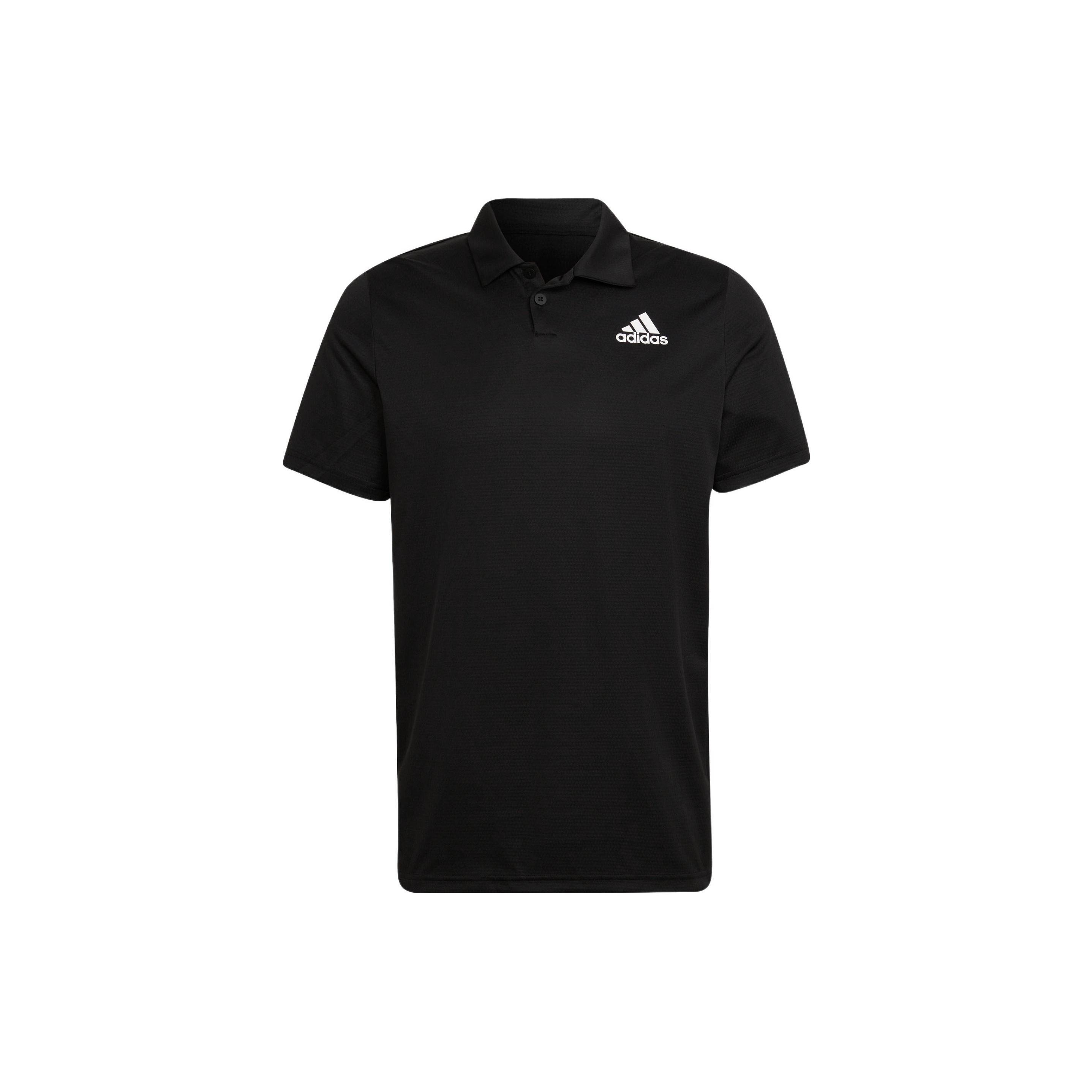 adidas Solid Color Tennis Sports Short Sleeve Polo Shirt Black Men s HC2716 M white