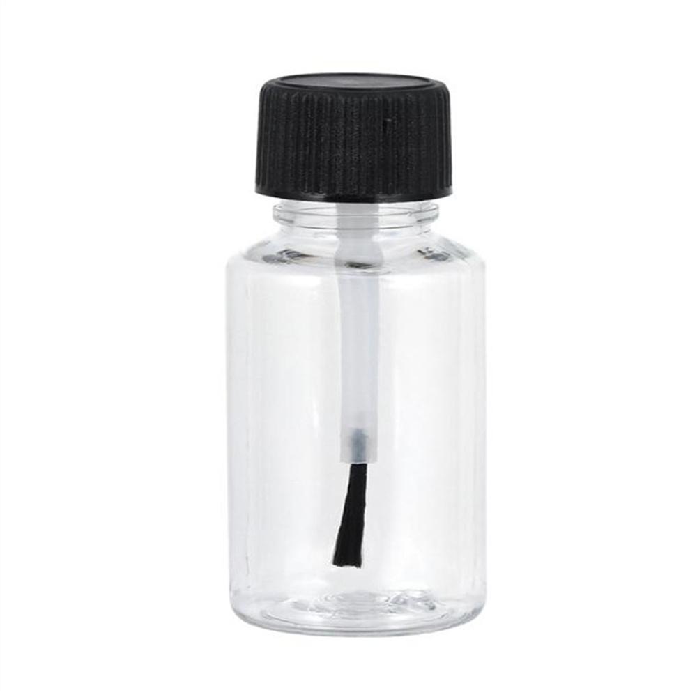 Empty Nail Polish Bottles With Brush Cap Refillable Plastic Jars Leakproof Storage Liquid Paints Pots Diy Crafts Containers Plastic black TOP MALL-004