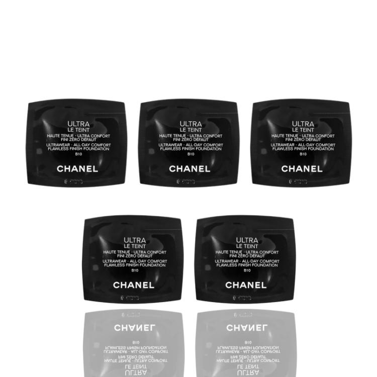 Chanel Ultra Le Teint Ультрастойкий тональный крем для комфорта на весь день Безупречное покрытие Образец 0.9ml*5 black