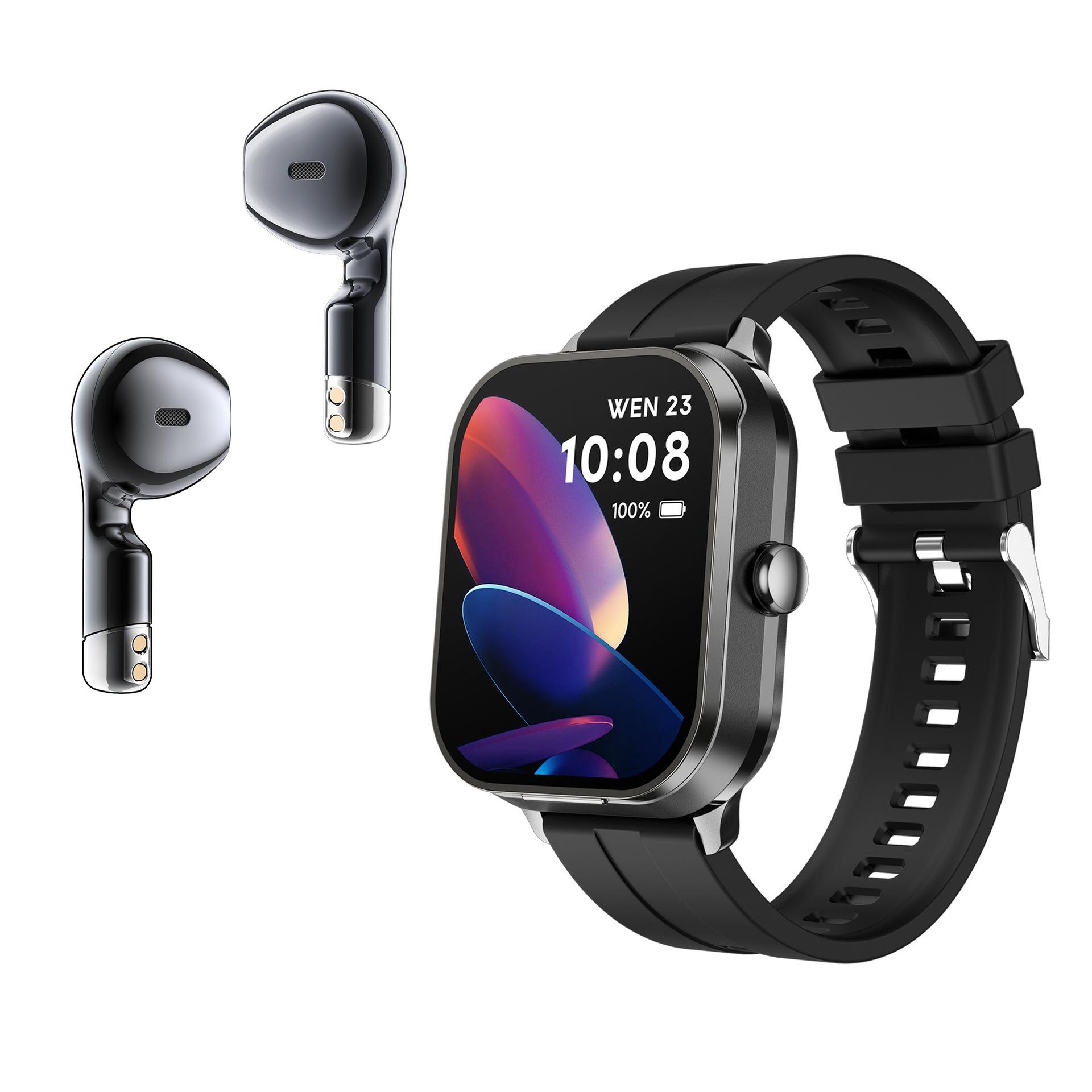 D8pro Спортивные умные часы и наушники в комплекте с NFC, Bluetooth-звонками и воспроизведением музыки black Premium Price