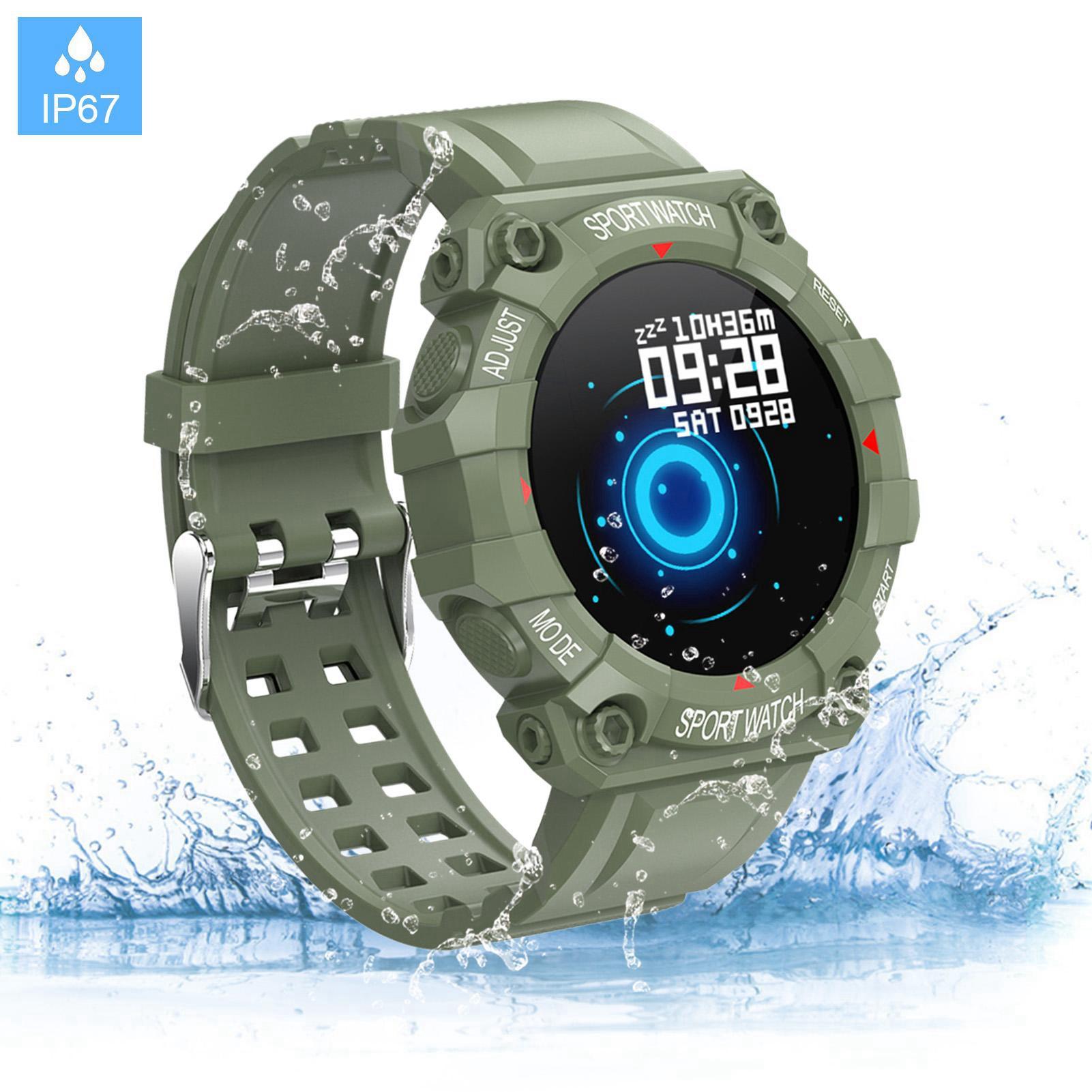 Умные часы Fitness IP67 Водонепроницаемый 1,3-дюймовый сенсорный экран Напоминание о сообщениях Спортивные часы зелёный GoolRC
