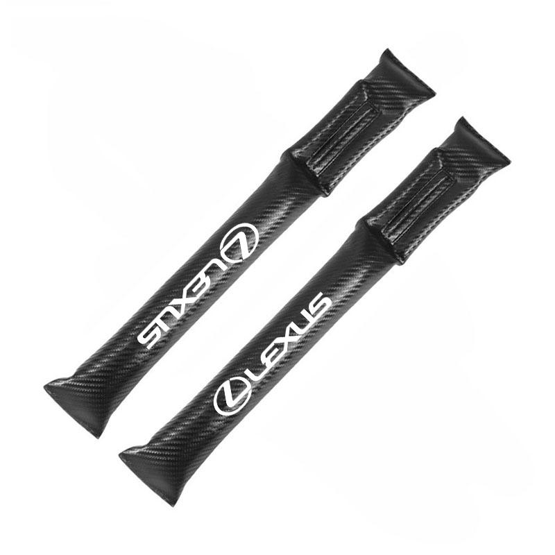2Pcs Car Seat Gap Filler Strip Soft Pads Leather Car Styling Spacer For Lexus GS IS LS500h ES260 ES300h RX350h NX260 UX260 LM LC black