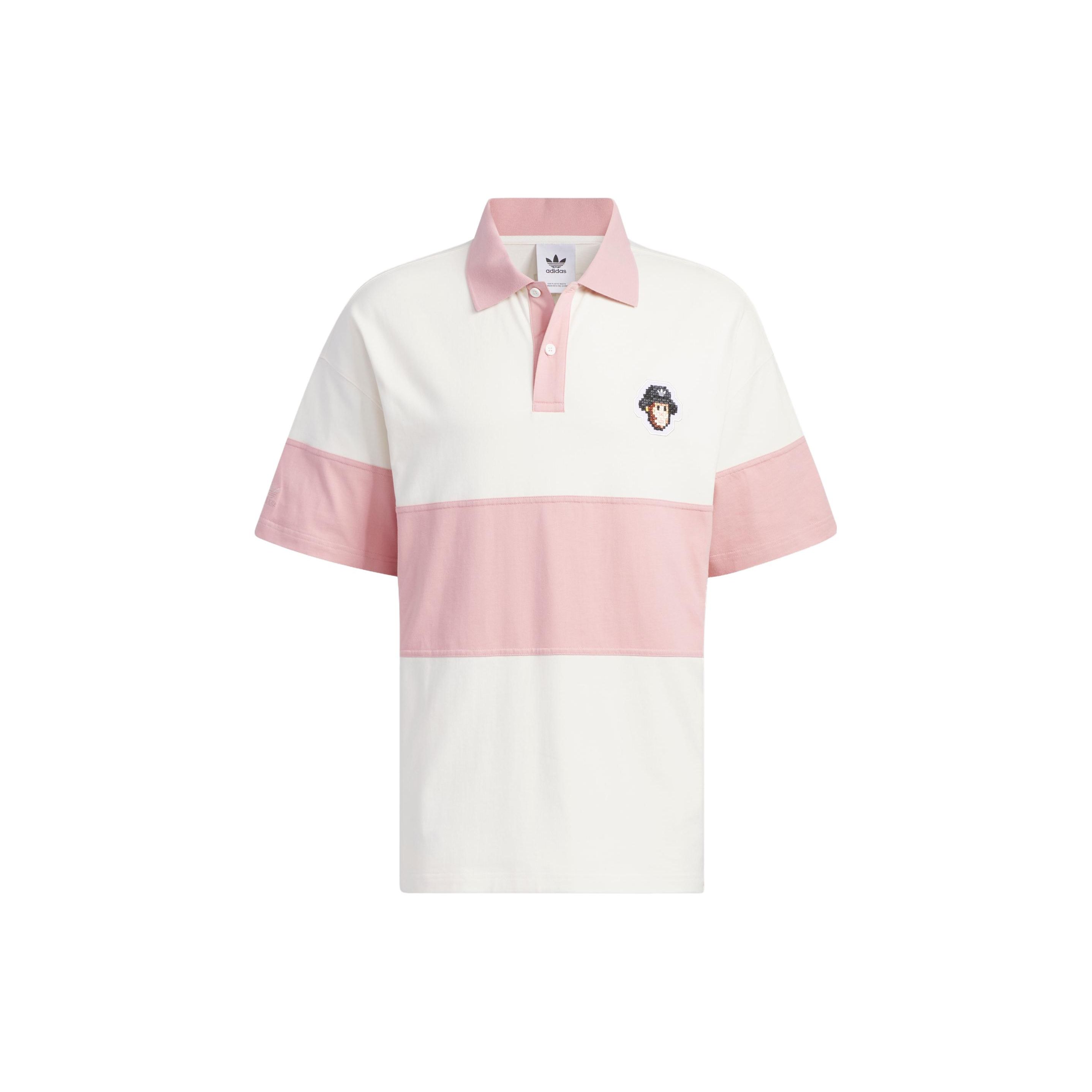 Adidas Originals Monkey Kingdom Cartoon Logo Color Block Polo v.1 Мужские топы Розовый Белый IP1800 XL white