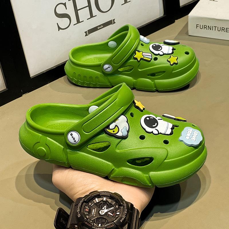 Детские Crocs Лето 2023: Нескользящие мягкие тапочки для мальчиков и девочек 26-27 green BabyBloom Shop