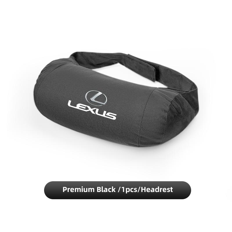 Luxury Suede Car Seat Headrest & Lumbar Support Cushion For Lexus F-SPORT ES RX NX LS UX LM LX GX LC RZ IS CT GS RC HS SC TX LBX black