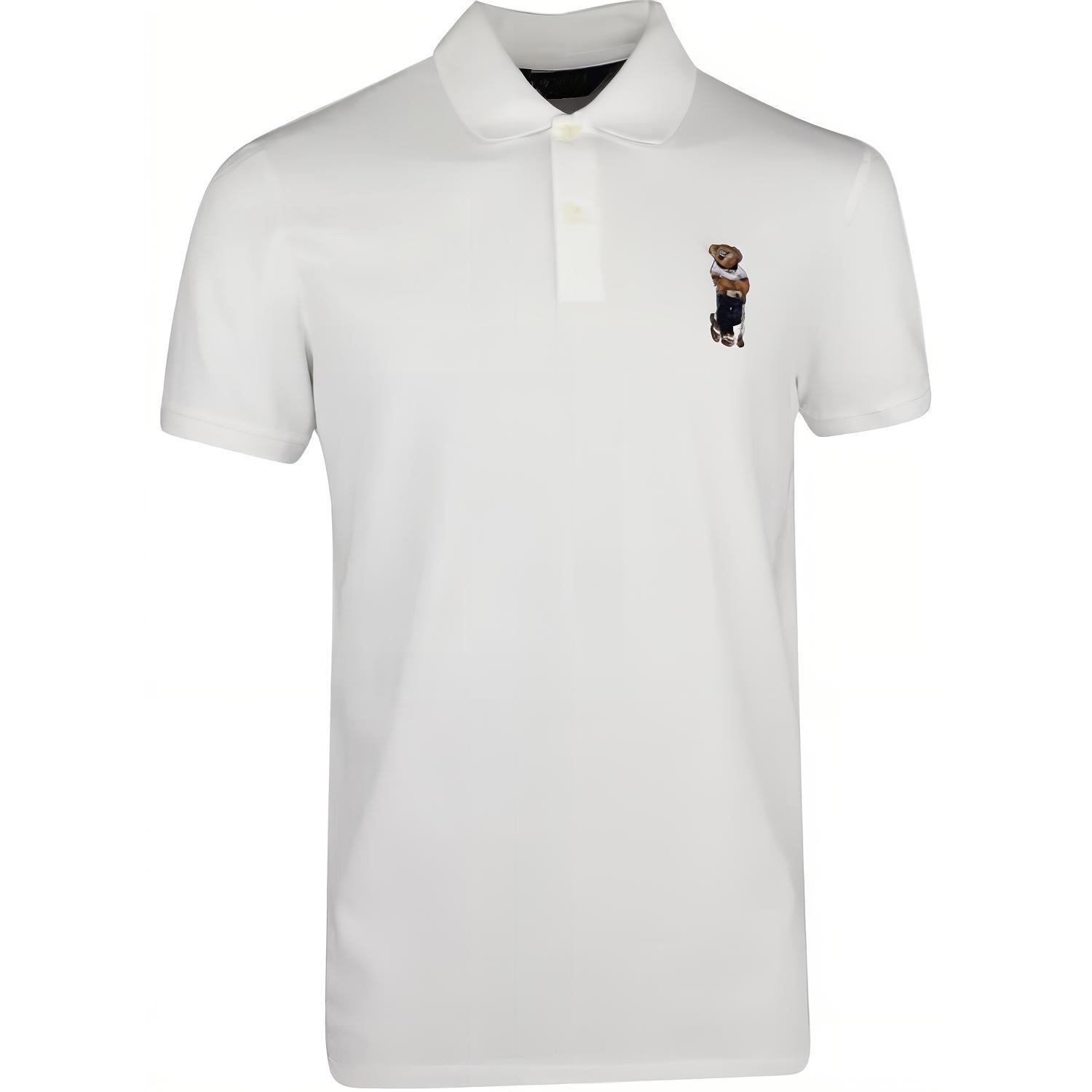 Polo Ralph Lauren Bear Embroidered Прямой покрой с коротким рукавом Поло Мужские топы Белый 781862841-001 S white