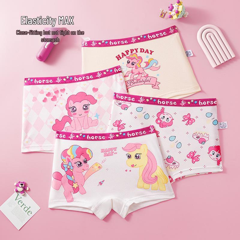 Хлопковые боксеры для девочек My Little Pony, класс А - Не задираются, дизайн с плоскими штанинами Size 150 - Weight 67-87 lbs pink Shopping Party