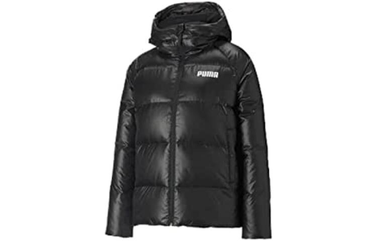 Женские пуховики PUMA Черный Умеренный пуховик с капюшоном 846360-01 S black