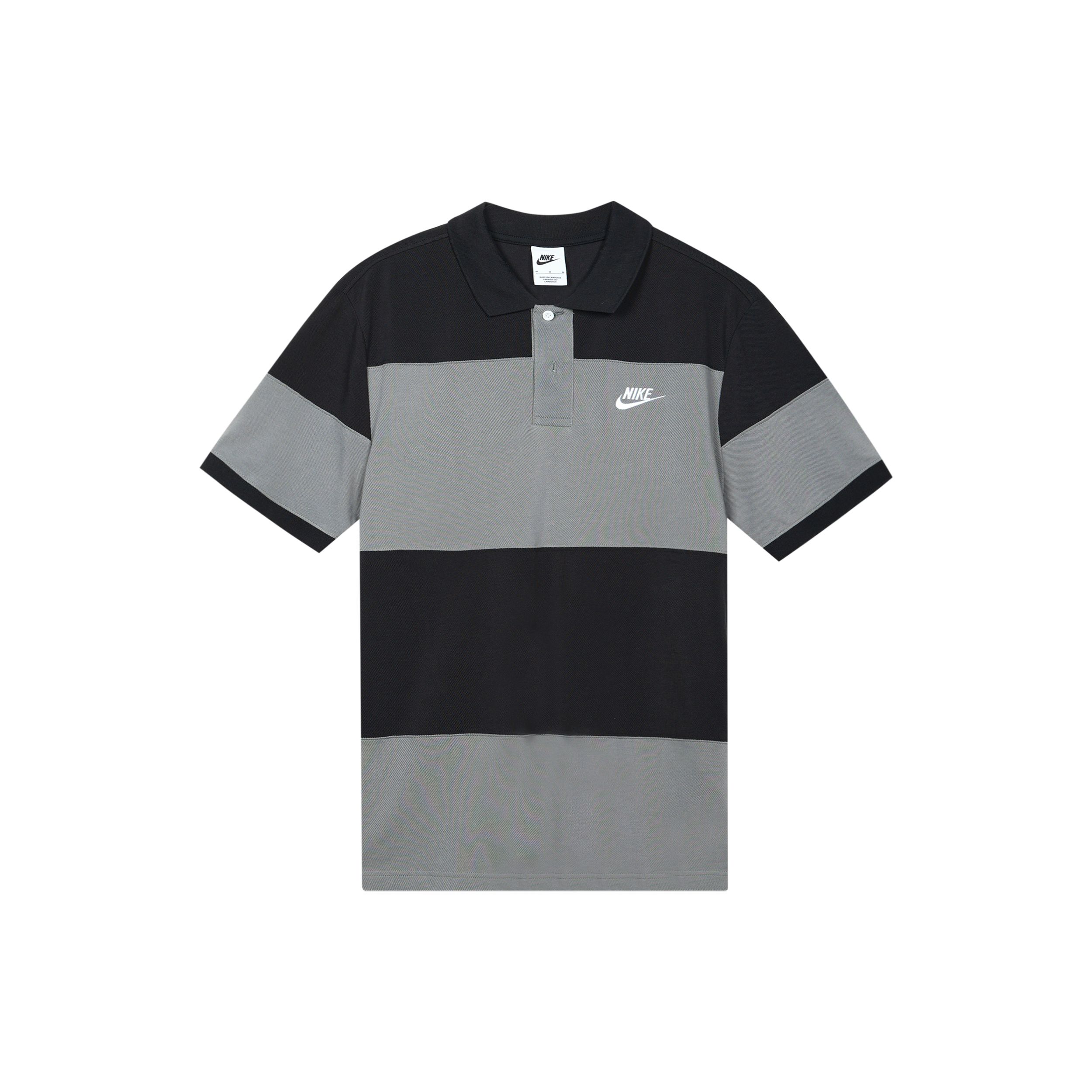Мужские поло с коротким рукавом Nike Sport Essential Logo Color Block, черные, дымчато-серые DM6951-010 M gray