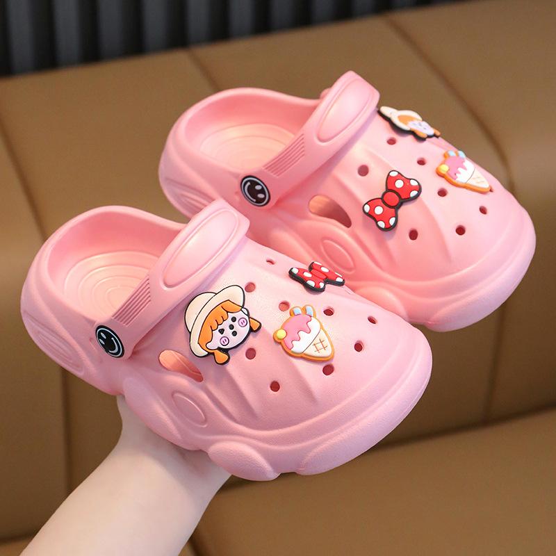 Детские летние мультяшные сандалии с дышащим дизайном 22-23 розовый Cheese Shoes