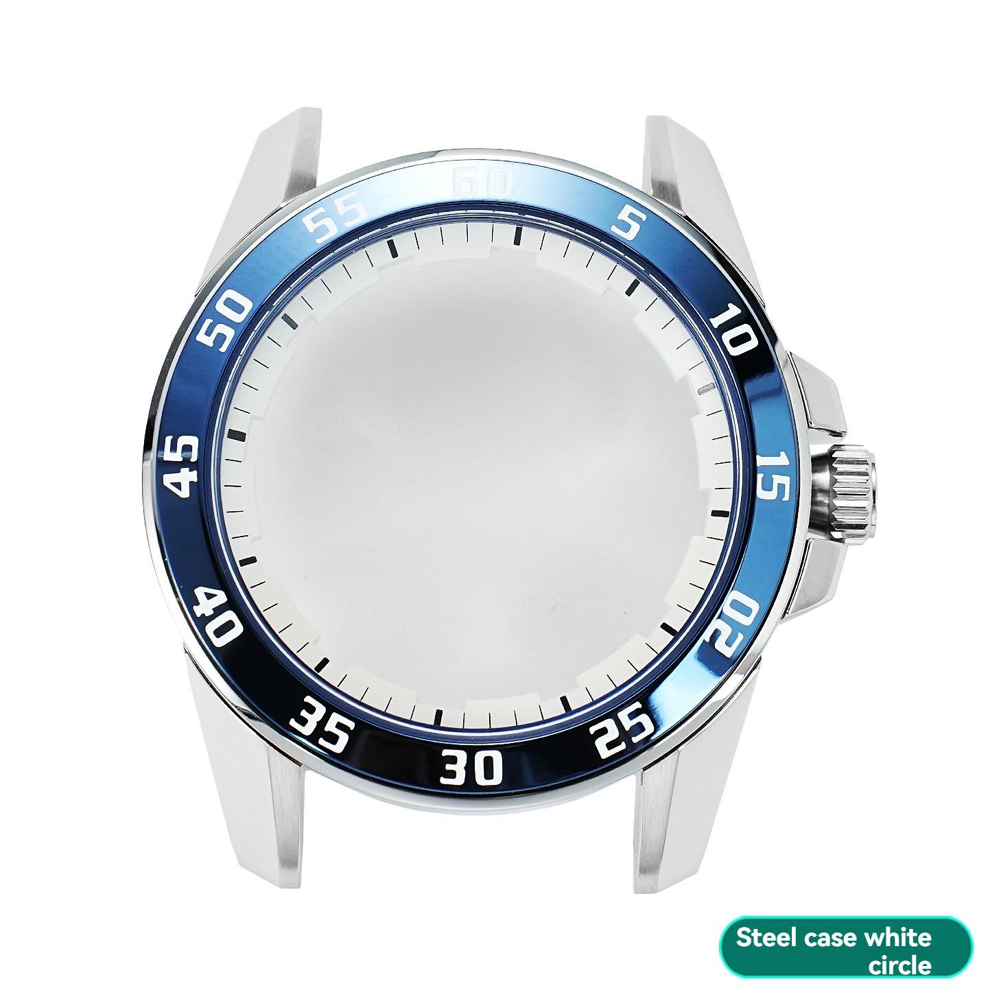 Для часов серии Seiko SNP055J1 Корпус часов Корпус из нержавеющей стали Модифицированное керамическое кольцо шкалы Кольцо шкалы Внешний безель Корпусные аксессуары серебро белый Sweetown