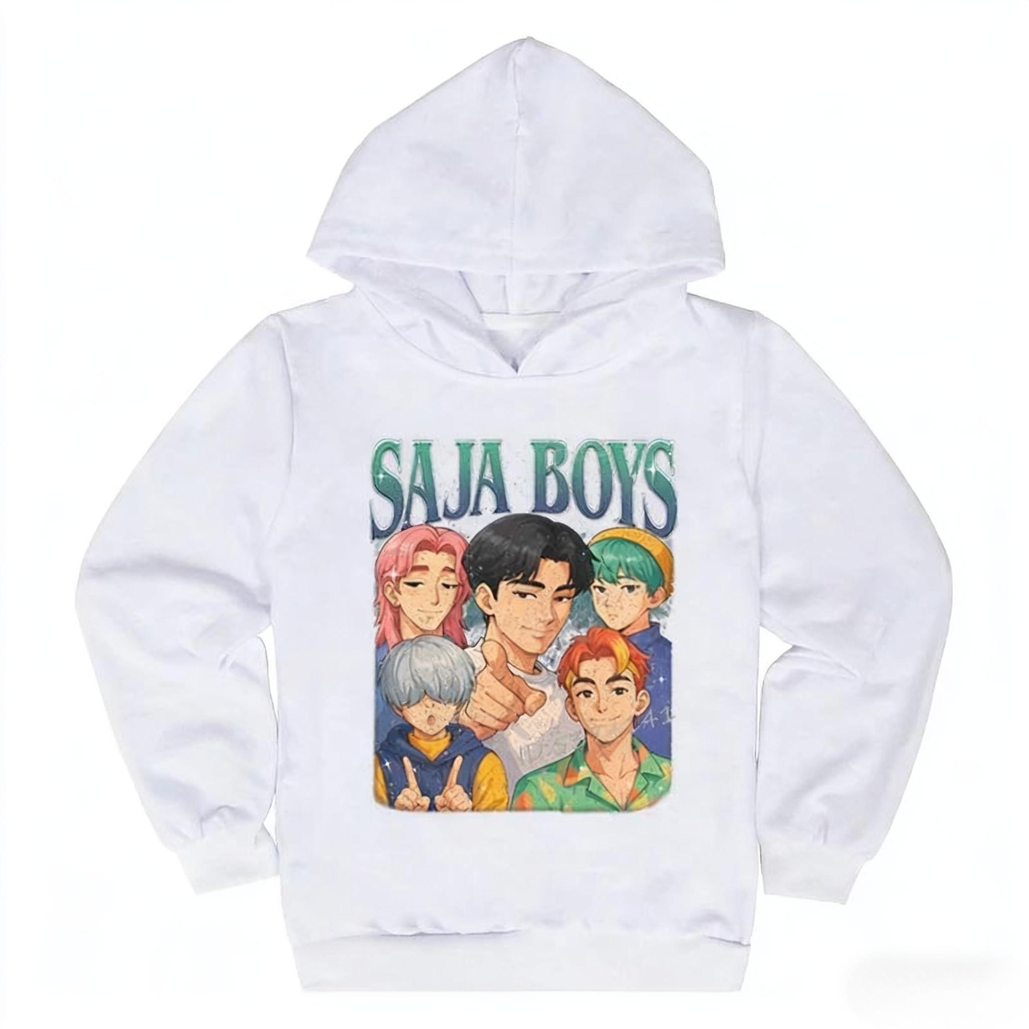 K-pop Охотники на демонов Saja Boys Детская одежда Харадзюку Мода Уличная одежда Толстовки Девочка Мальчик Смешной подарок Одежда 100 белый WowClassic