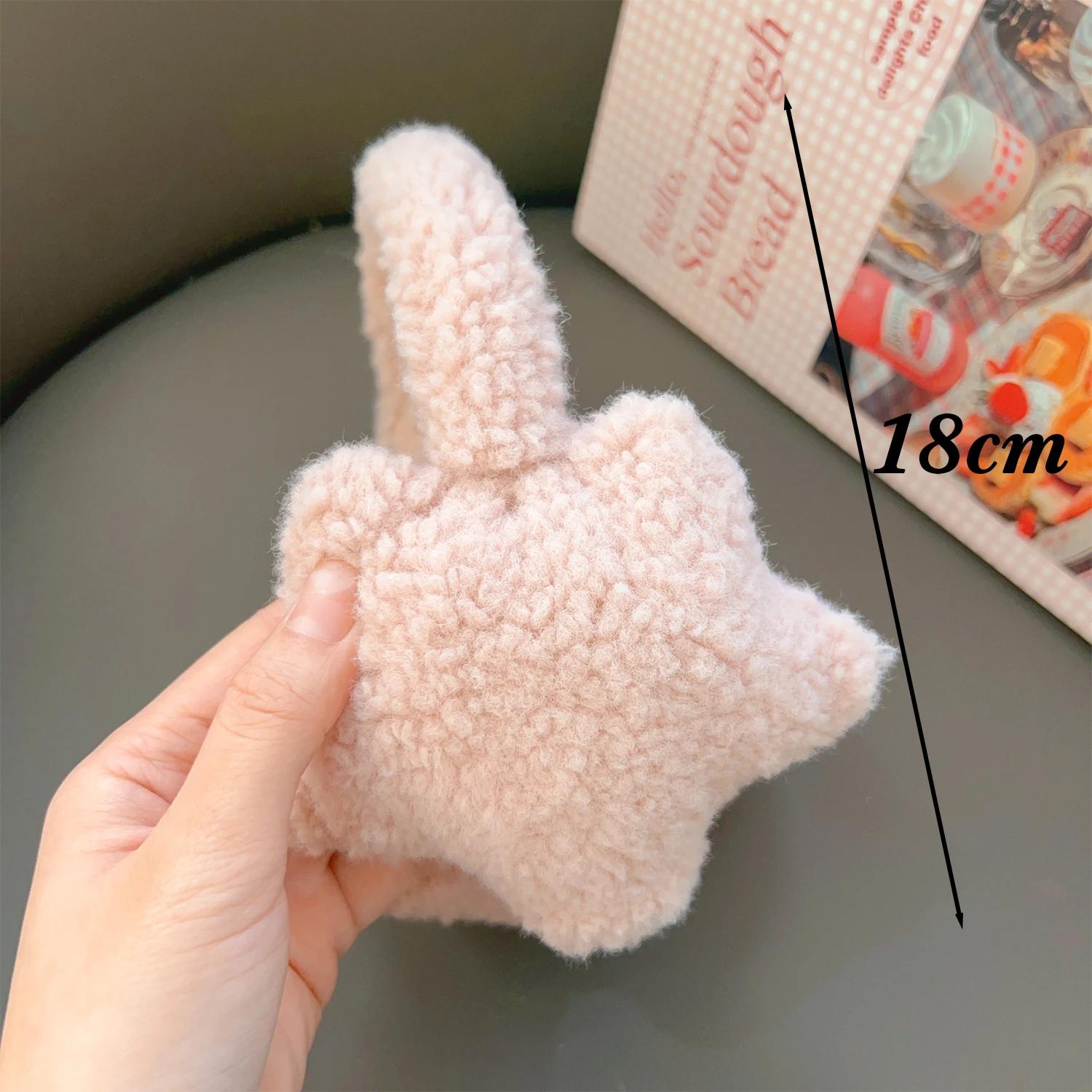 Зимние наушники женские наушники Y2K Star Plush Anti Cold женские теплые однотонные плюшевые серьги велосипедные наушники теплее white Outdoor Boutique TOP