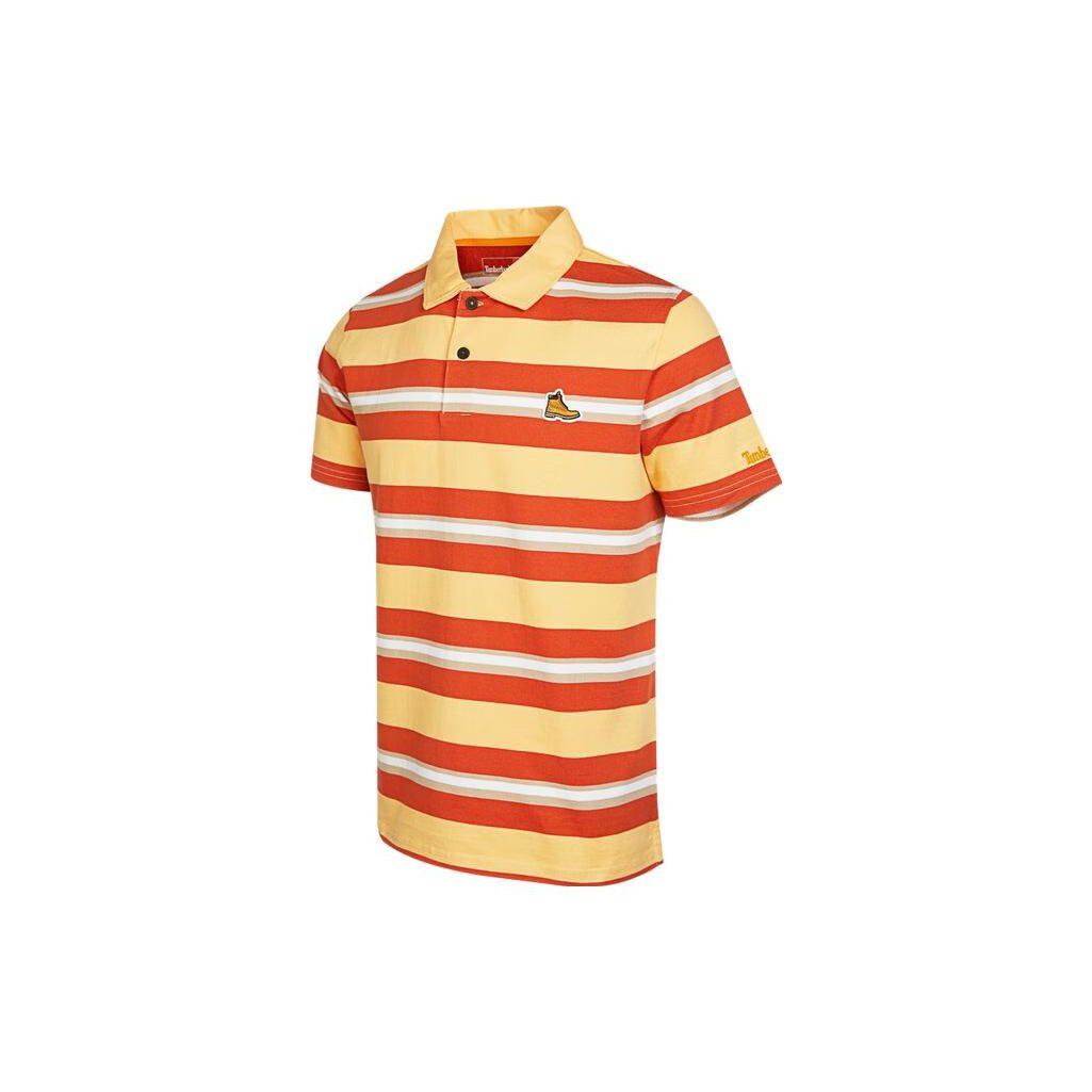 Timberland Logo Striped Decorative Button Polo Shirt Men tops Yellow Multicolor A61RD-CM6 S red