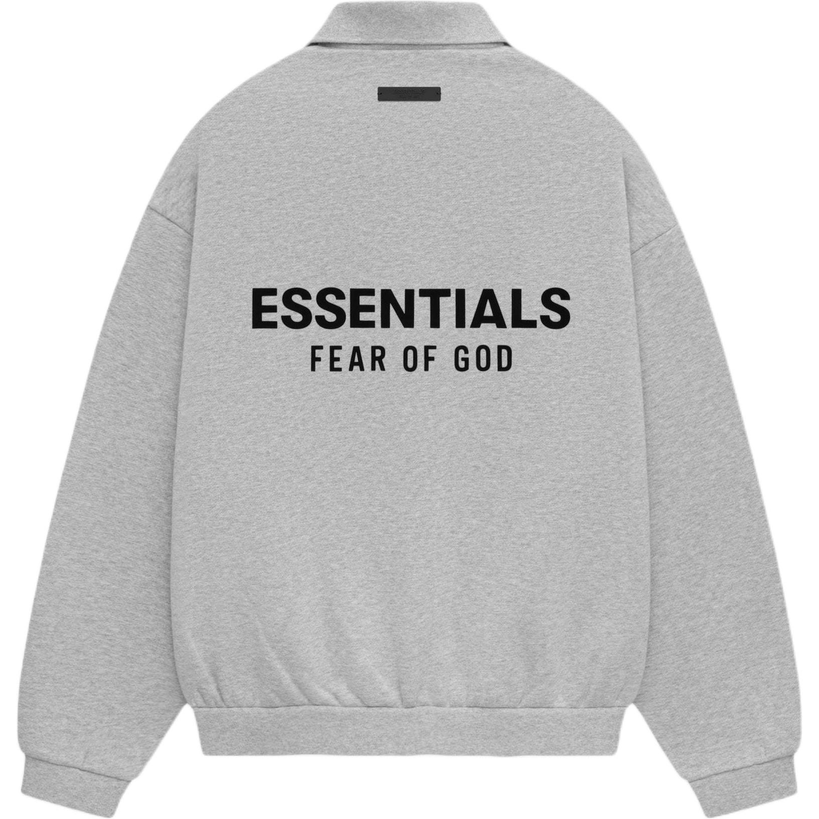 Fear of God Essentials Флисовое поло Светло-серый меланж Мужские топы 192HO244398F S gray