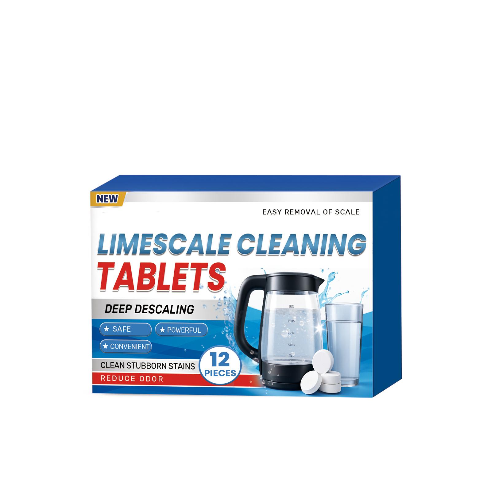 Limescale Cleaning Tablets for Kettles and Water Bottles Deep Descaling Tablets Safe and Powerful 12 Pieces Convenient Stubborn Stain Remover One Size белый Xingben Eight