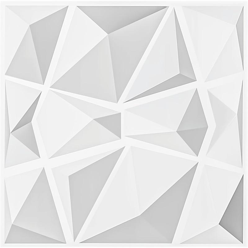 12 шт. 11,8x11,8 дюймов 3D алмазная настенная панель для гостиной, спальни, фона телевизора, украшения интерьера офиса компании, настенного декора 12pcs белый Comfort Homeware