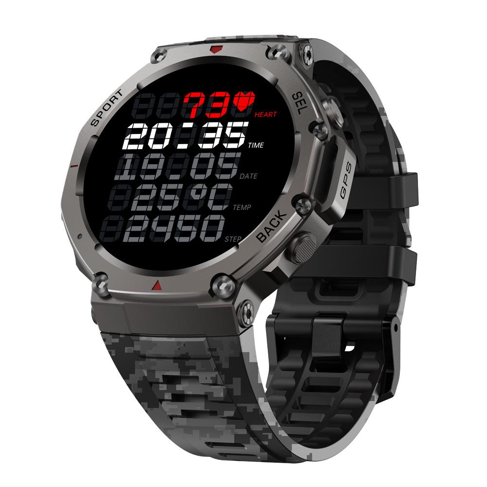 DM58 GPS Смарт-часы: GPS, Спортивный трекер, Bluetooth-звонки, Монитор здоровья и сердечного ритма. камуфляжный ElectroCN
