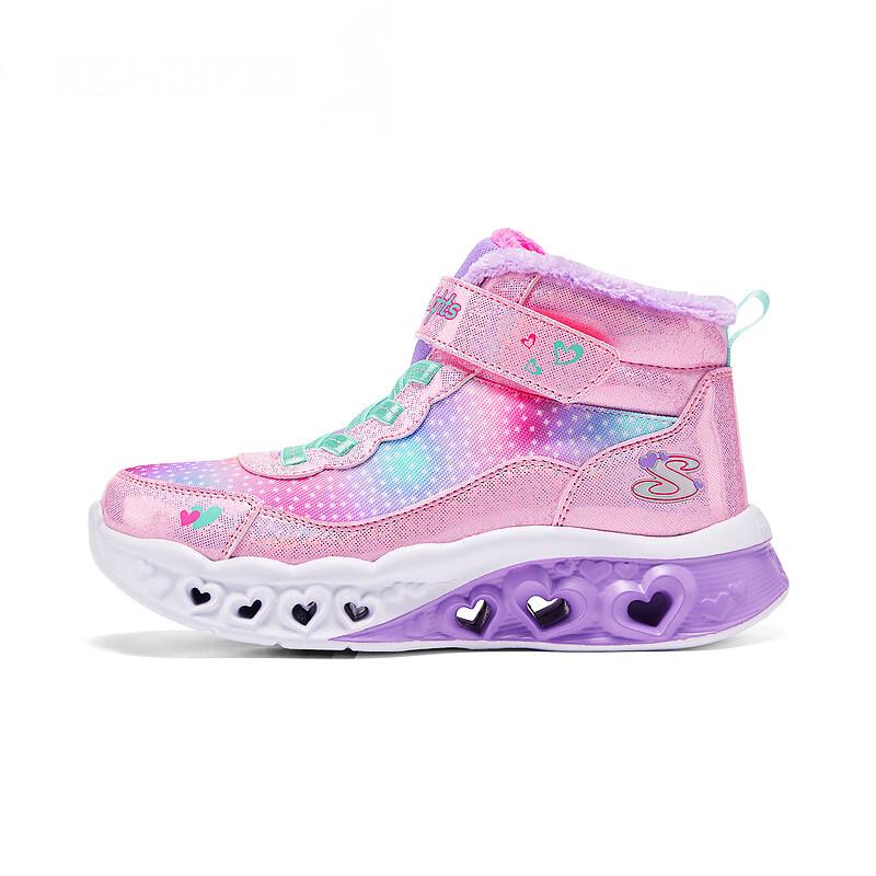 Skechers Детские Ботинки из Синтетической Кожи Удобные Универсальные Нескользящие Прочные Детские ботинки Розовые 302677L-PKMT 32 pink