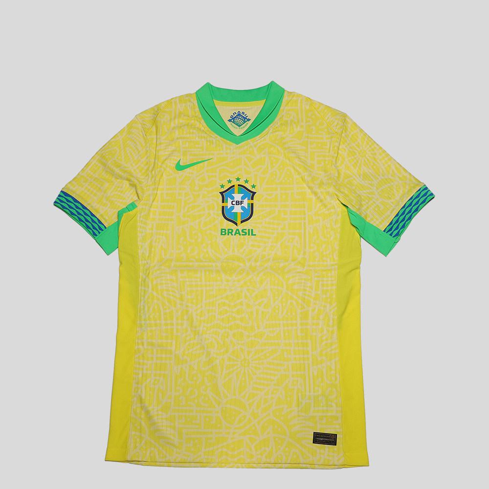 Nike Dri-Fit Бразилия 2024 Стадион Домашний Свитшот с V-образным вырезом Принт с Логотипом-Буквой Короткий Рукав Футбольная Майка Мужская Лимонно-Желтый XL beige FIFA Champion