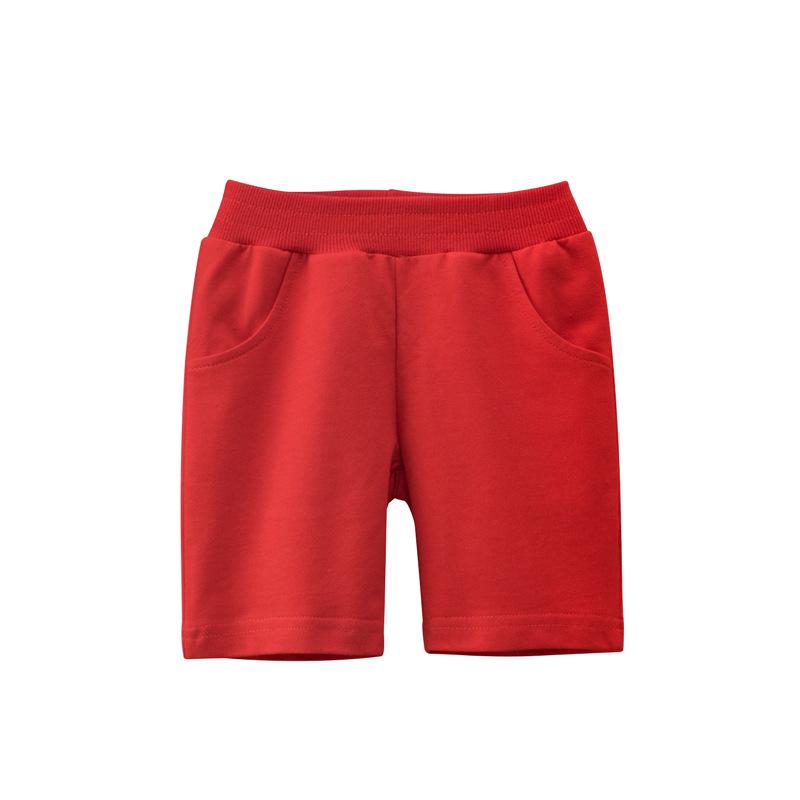 Детские однотонные летние шорты средней длины для мальчиков 100 cm red Shopping Party