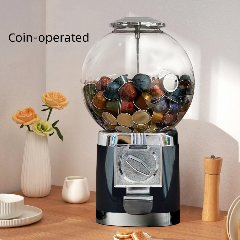 25см*25см*42см Капсульная кофемашина Маленькие гачапон-машины Хранилище для конфет и снеков Автомат для выдачи вслепую Coin-operated black Sea Global