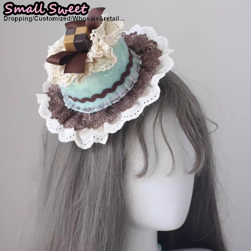 Ободок Лолита Готический Y2K Девочки Косплей Мятно-Шоколадный Ободок Аксессуары для Волос Minchodan Зажим-Заколка с Краями Бант Головной Убор Чокер gray AAAA12345