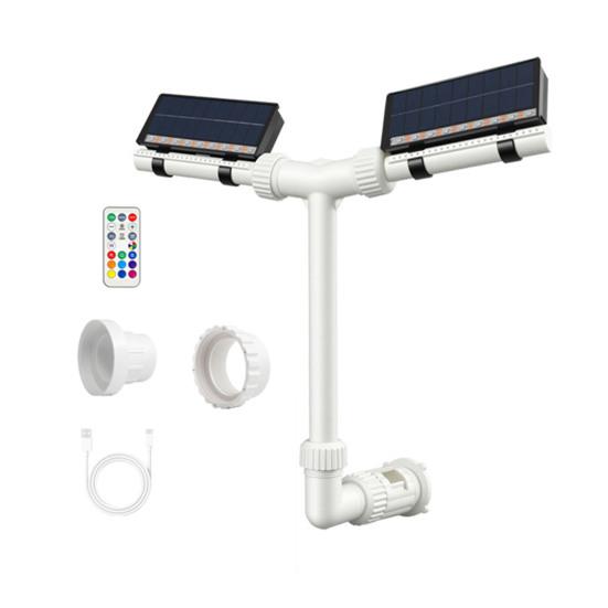 Solar Pool Fountain Swimming Pool Fountain with Multi-Color LED Lights white laitangmu