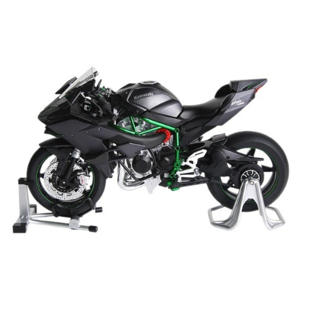 Спрей 1/9 Kawasaki H2R H2 Ninja Металлический литой модель мотоцикла Подарок на праздник Коллекционные предметы для любителей хобби Настольный компьютер чёрный Fourall- Model Cars