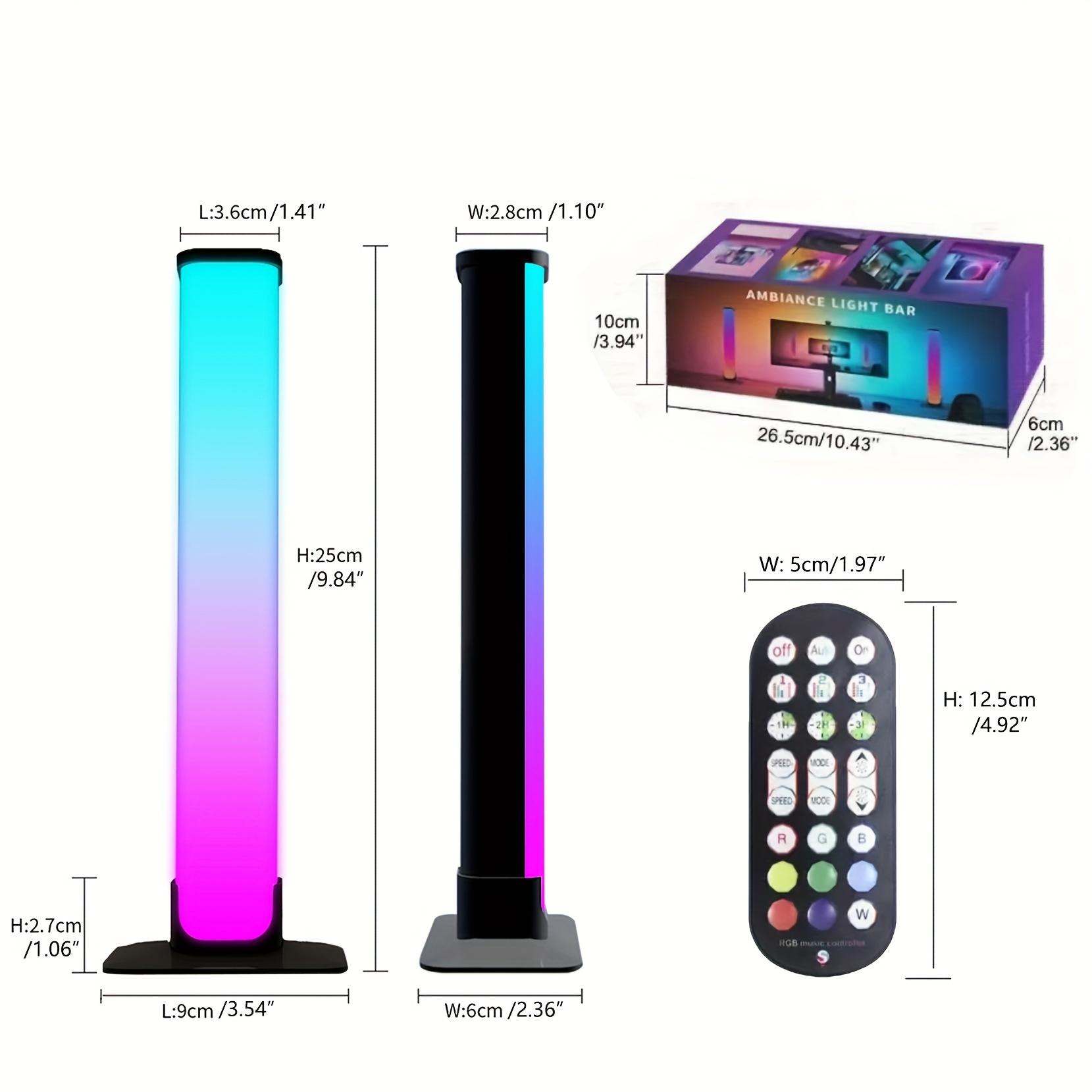2 шт. интеллектуальных светодиодных световых полос, ночник RGB с пультом дистанционного управления и управлением через приложение, подсветка с синхронизацией музыки для игрового телевизора, украшение спальни, настольная лампа 2pcs/set black High-quality life products