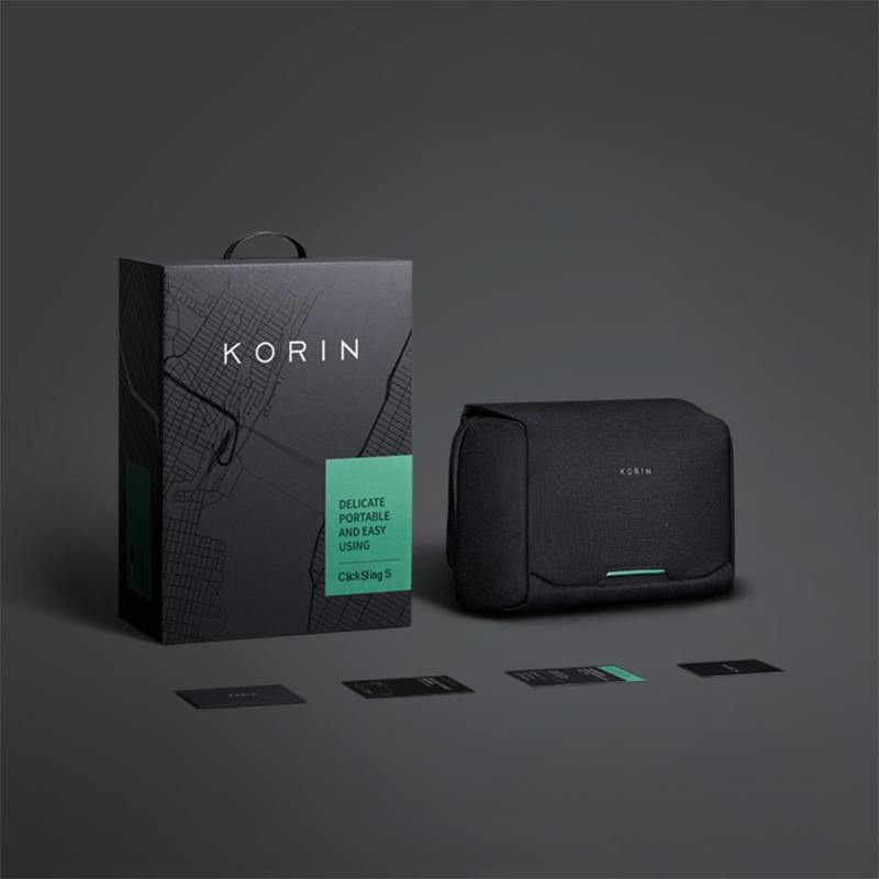 Сумка через плечо Korin Clicksling S для мужчин, водонепроницаемая, с быстрым доступом, для планшета 11 дюймов, со светоотражающей полосой и магнитной пряжкой чёрный Kingsons
