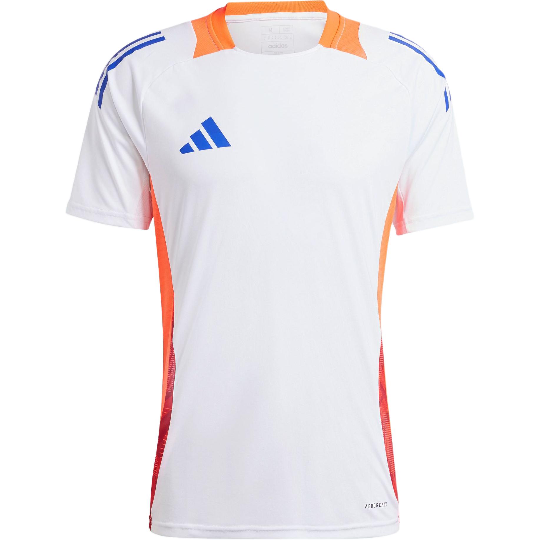Adidas Футбольная майка унисекс с круглым вырезом и короткими рукавами Tiro 24, полосатый принт с логотипом, белые JF4194 XS white