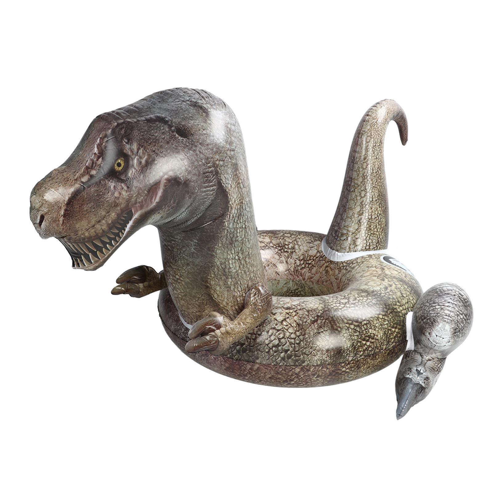 Плавающий круг для бассейна с динозавром ПВХ 3D T Rex, надувной круг для бассейна, аттракцион для взрослых, подростков, детей gray TOMTOP JMS