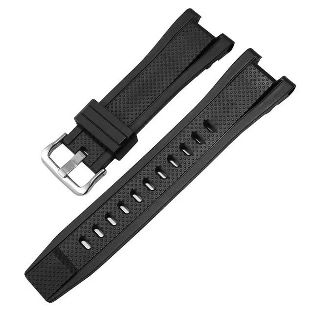 Силиконовый ремешок для часов 26x14 мм для Casio G-Shock GST-W120L S130L S310 B100 GST-W100G Мужской резиновый браслет Серия GST 24-14mm gray Solsticef