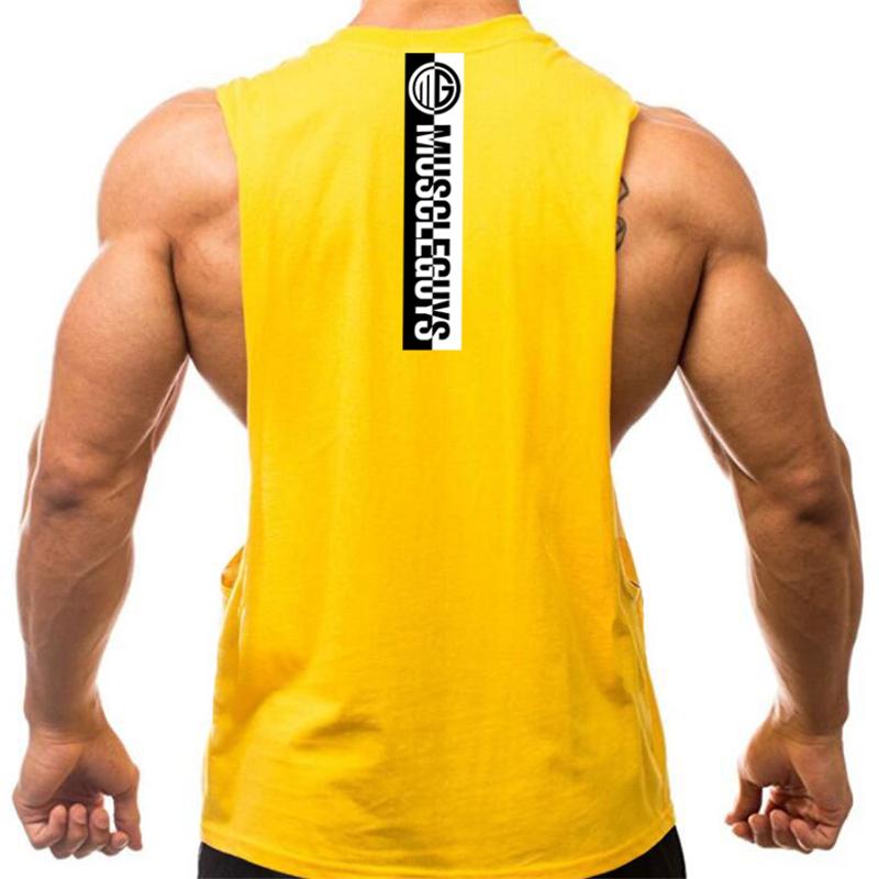 Muscleguys Мужские Дышащие Футболки для Бега Одежда для Тренажерного Зала Бодибилдинга Летние Хлопковые Майки Без Рукавов Тренировочные Майки для Мышц Бега M бежевый Muscle Guys