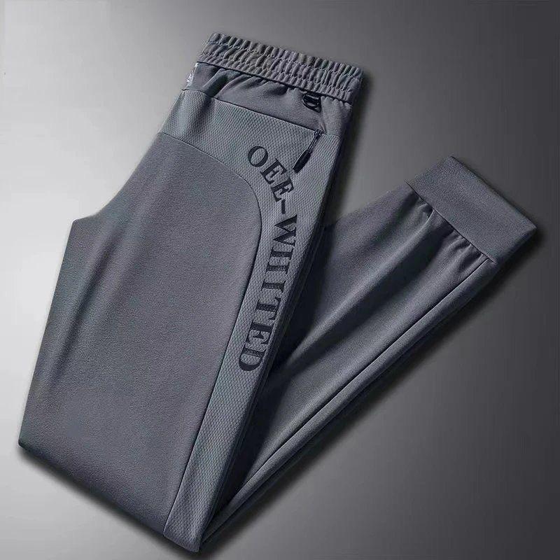 Новые мужские брюки Ice Silk, летние, тонкие, быстросохнущие, спортивные, повседневные, свободного кроя, с драпировкой, с кондиционером L серый WE BELIEVE