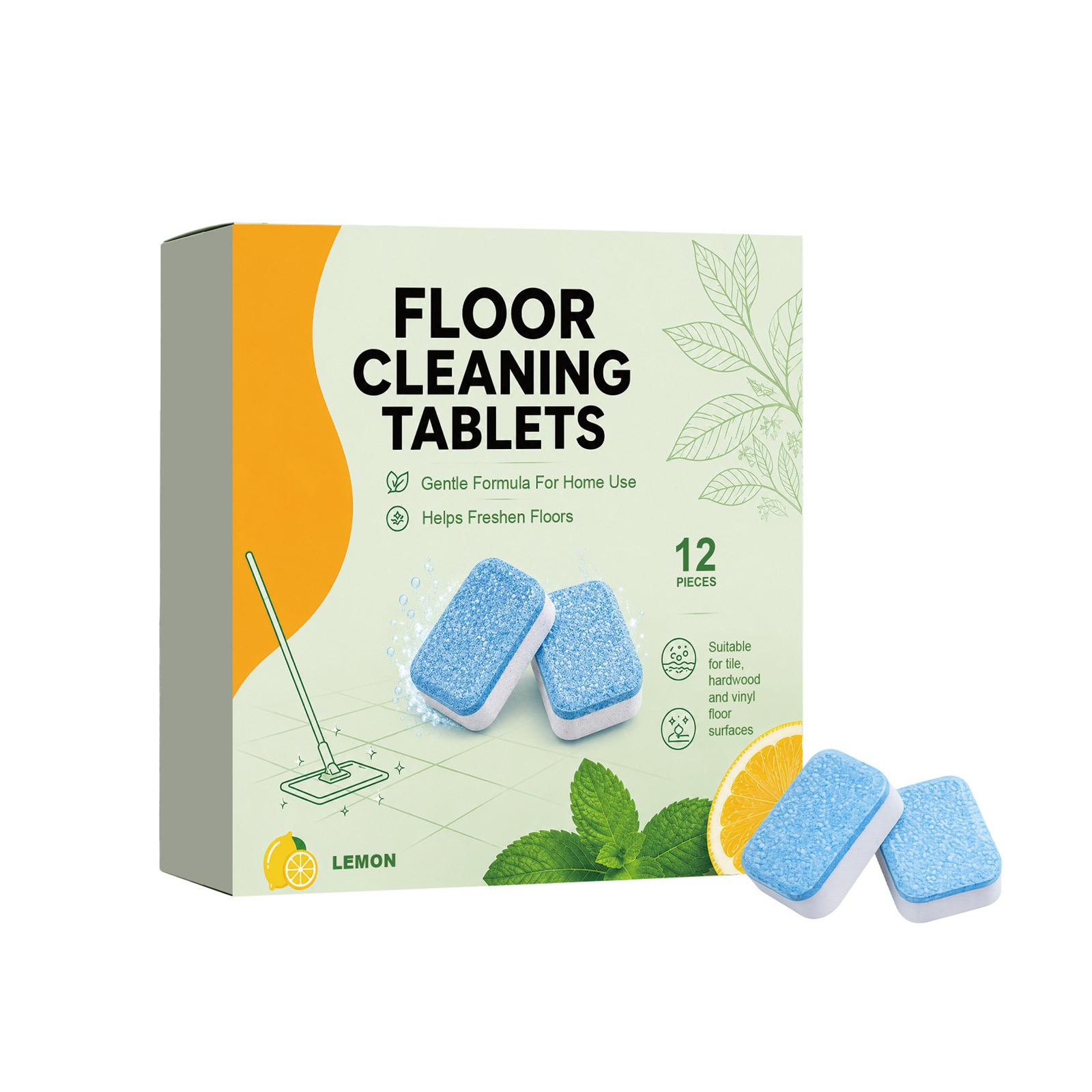 Floor Cleaning Tablets for Home Use Suitable for Tile Hardwood and Laminate Floors Pack of 12 Easy to Use Dissolvable Cleaning Pods One Size зелёный Xingben One