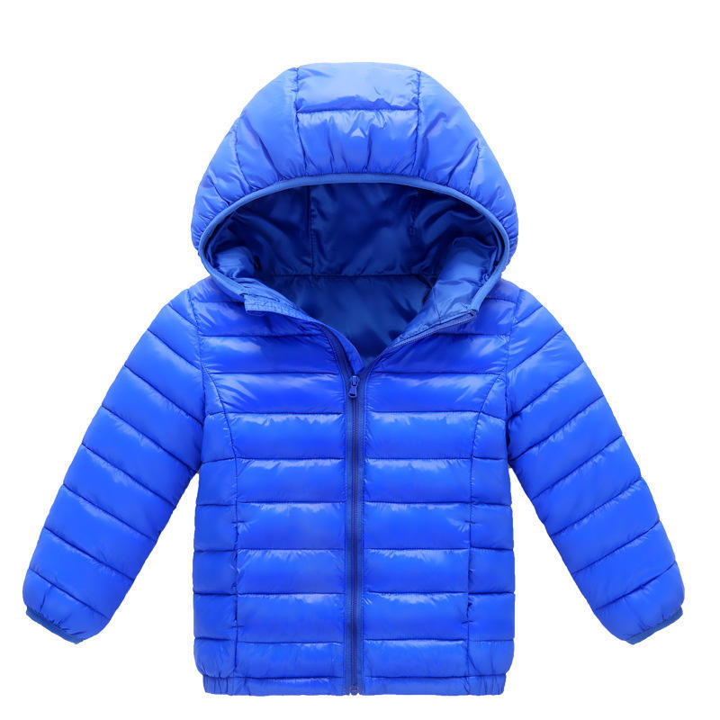 YUBAOBEI унисекс, зимняя модная спортивная одежда, пуховик, детская бархатная утолщенная теплая хлопковая куртка с капюшоном для мальчиков и девочек, пальто 14 синий