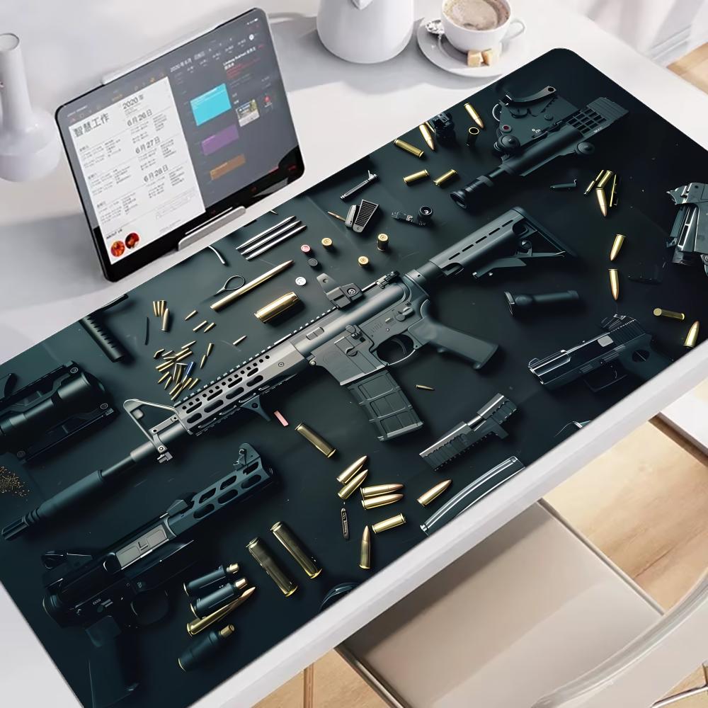 Оружие Оборудование Пистолет Коврик для мыши Большой Игровой Нескользящий Аксессуар для рабочего стола ноутбука Эстетичный Коврик для планшета Мини-ПК Коврик для мыши XXL Игровой коврик 400x800x2mm gray Cairo mouse Pad
