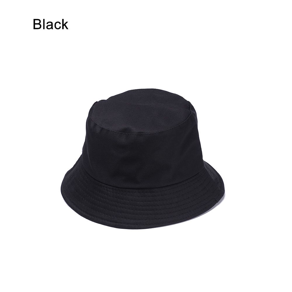 Summer Outdoor Sunscreen Cotton Bucket Hat Candy Color Sun Caps Fisherman Cap чёрный Xuohunwei