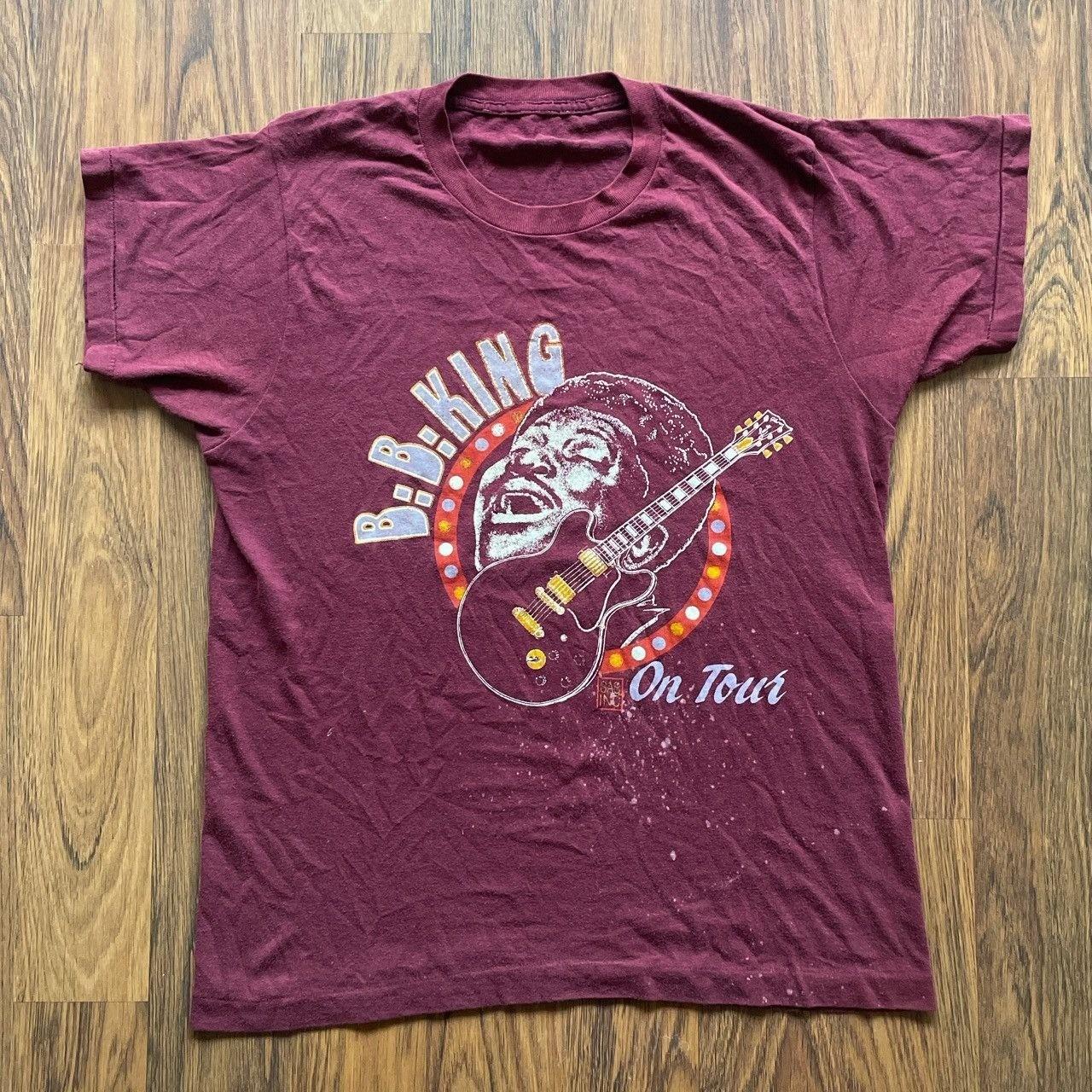 Rare Hot BB King Guitarist Guitar On Tour Shirt Maroon S to 5XL SN291 XXXL pink TeeMax Story