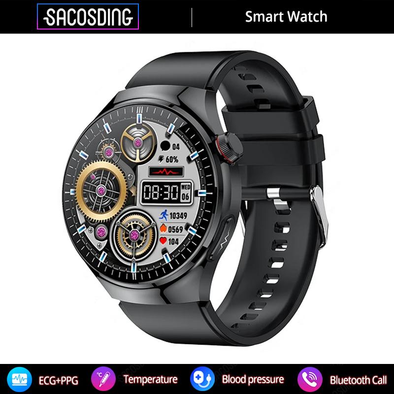SACOSDING ECG + PPG умные часы Man Amoled экран 450 мАч батарея часы артериальное давление мониторинг сна умные часы 2024 новые Watch4pro для Android gray SACOSDING Smart Watch