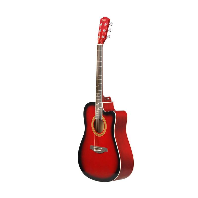 41-дюймовый гриф для акустической гитары с вырезом Guitarra, музыкальный инструмент из липы премиум-класса No accessories красный POTAN MUSIC