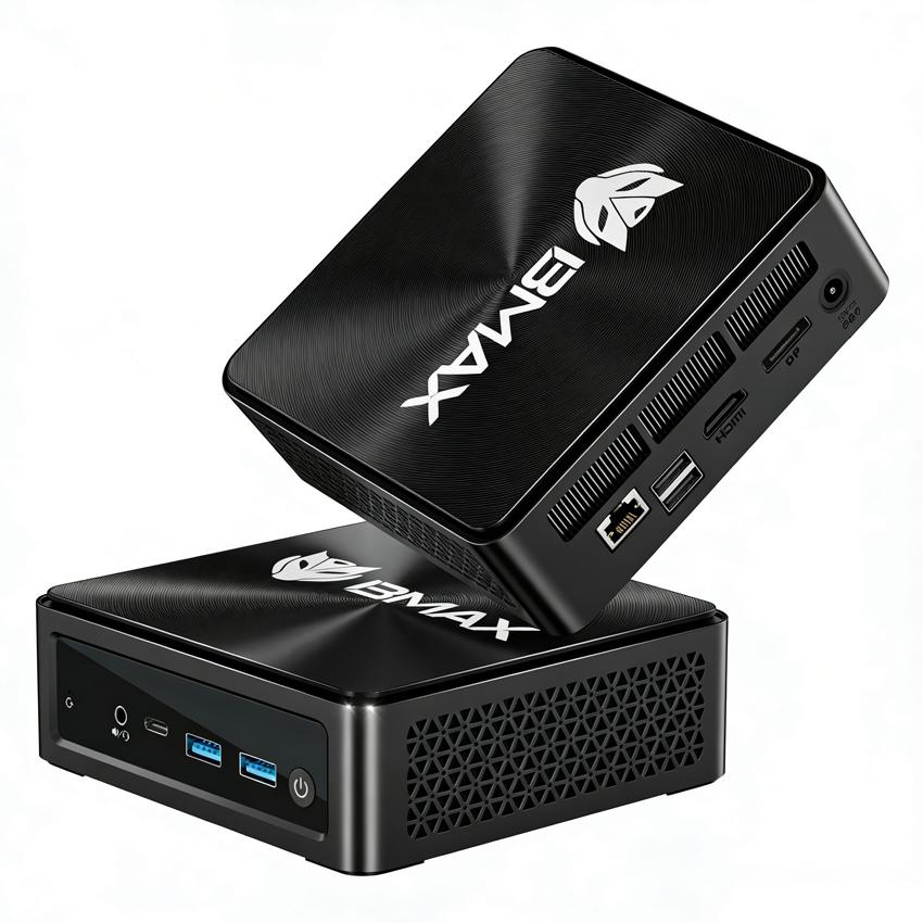 Мини-ПК BMAX B7A Pro AMD Ryzen 5 7430U (до 4,3 ГГц) 16 ГБ DDR4 512 ГБ M.2 SSD Поддержка 4K@60 Гц HDTV/WiFi 6/BT5.2 для офиса/бизнеса black