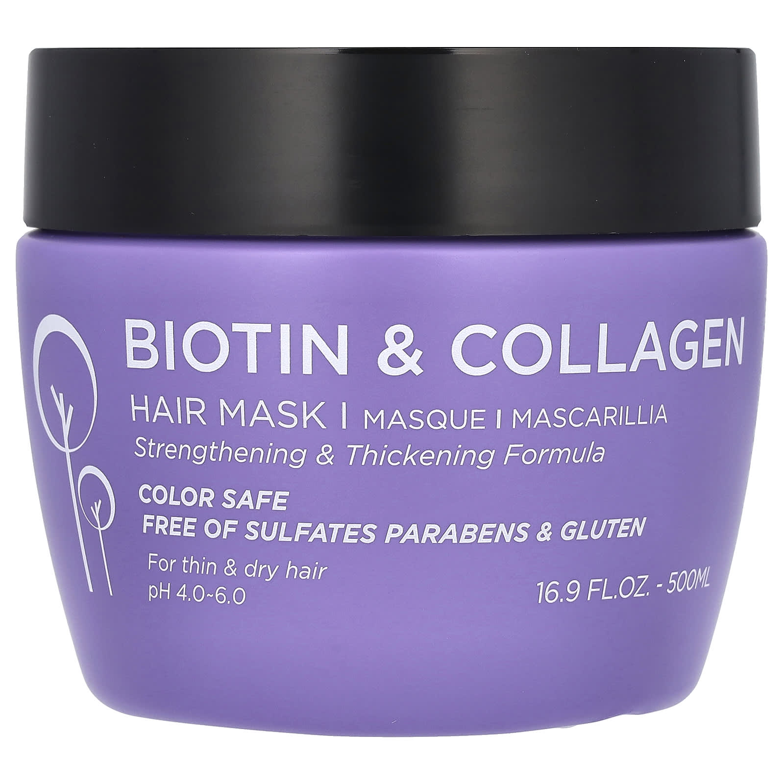 Luseta Beauty, Биотин и коллаген, маска для волос, 16,9 жидких унций (500 мл) gray