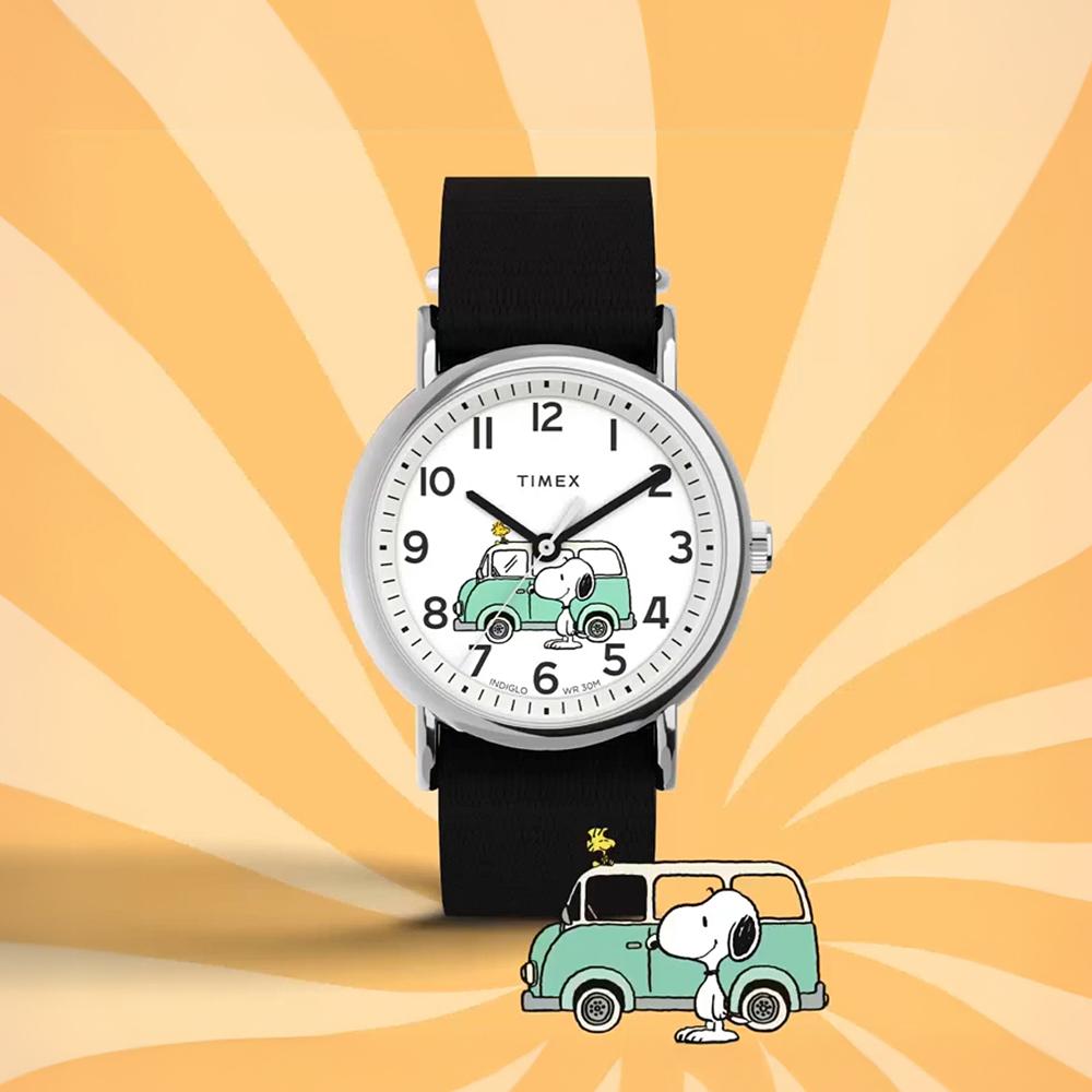 [Timex] Weekender Peanuts Снупи Вуди Вудсток Унисекс Наручные Часы 38 мм TW2Y11800 white