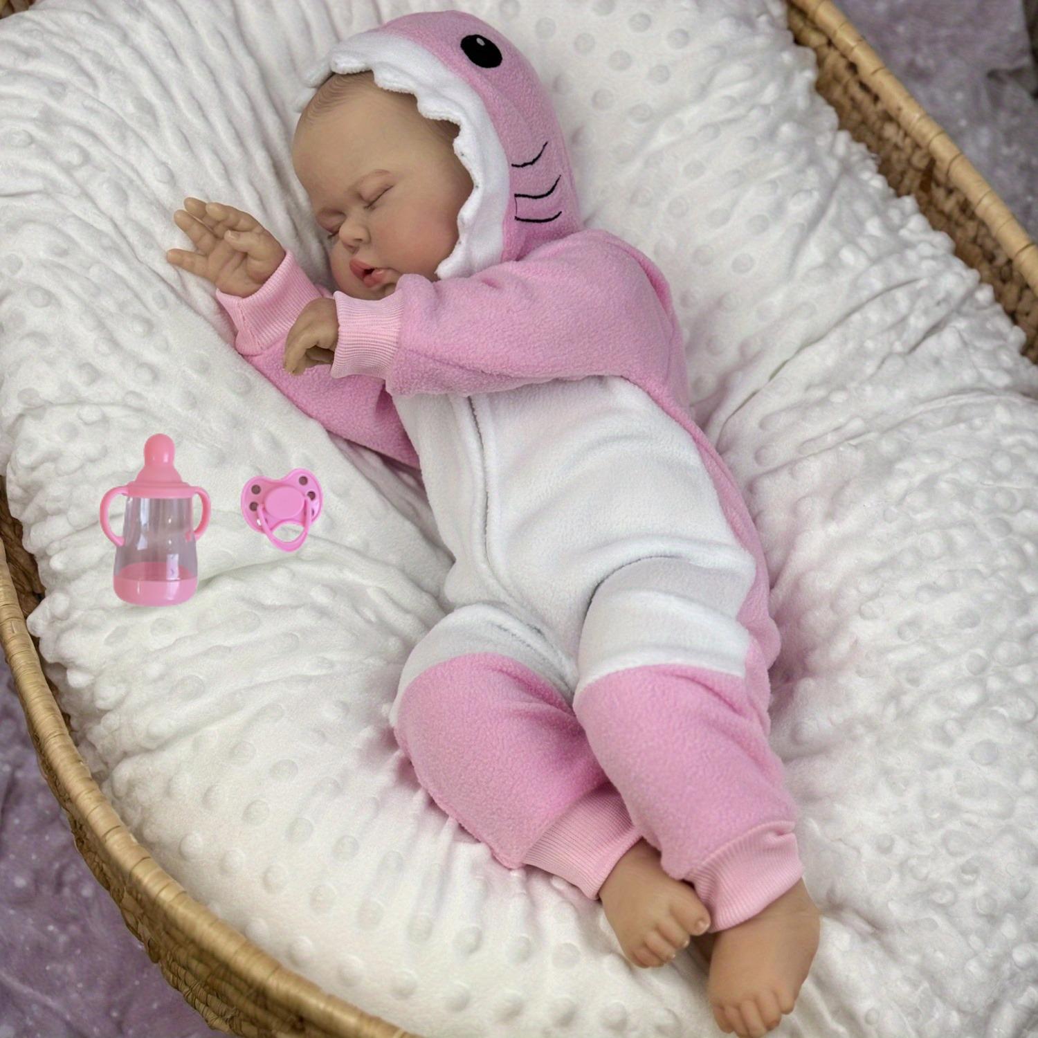 BZDOLL 20 дюймов 3D кожа с видимыми венами 50 см Толстый реборн Спящая кукла-младенец Игрушка Тканевое тело Виниловые конечности Кукла для девочек Реалистичный подарок на день рождения cloth body doll gray BZDOLL Reborn