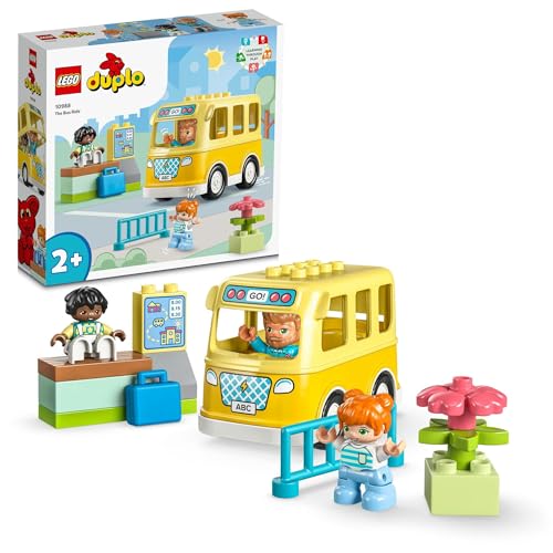 Игрушка LEGO Duplo Город Школьный автобус, отличный подарок на дни рождения, Рождество и развивающие игрушки для мальчиков и девочек от 1,5, 2 и 4 лет. Идеально для ролевых игр yellow Sliema Japan Products